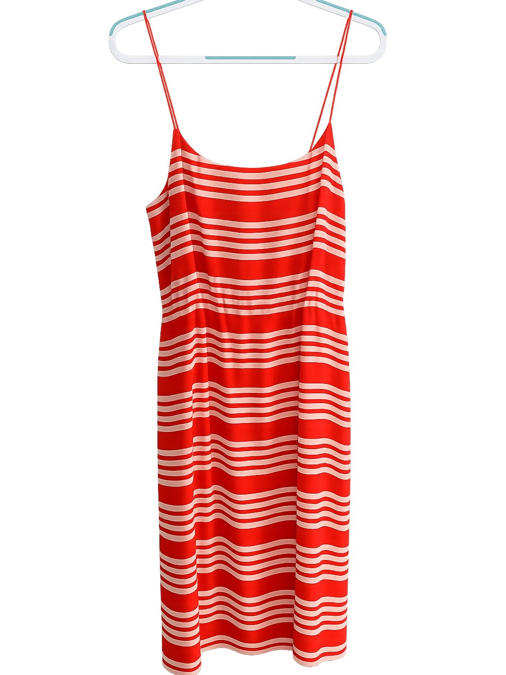 J. Crew Orange and White Striped Slip Dress
